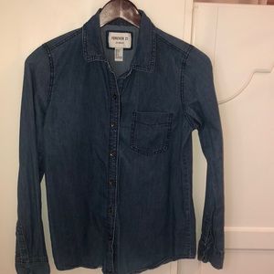 Denim long sleeve button down